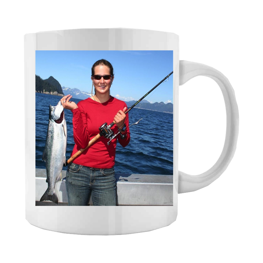 Reel Women Fish Coffee Mug/Fishing Mug/ Personalized Coffee Mug/Vacation Coffee Mug/Pick Your Theme/ Custom Picture Coffee Mug