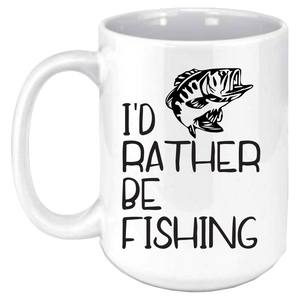 I'd Rather Be Fishing Coffee Mug/Fishing Mug/ Personalized Coffee Mug/Vacation Coffee Mug/Pick Your Theme/ Custom Picture Coffee Mug