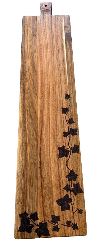 Charcuterie Board, Ivy Vine Charcuterie Board, Custom Engraved Charcuterie Board, Acacia Wood Charcuterie Board, Large Charcuterie Board 33"x8" Serving Area