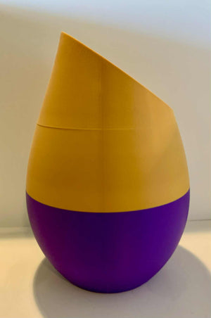 Vase Purple and Gold 3D Printed / Modern Purple and Gold 3D Printed Vase – 15” Tall (Misprint Discount)/ 3D Printed Vase for DRY Flowers