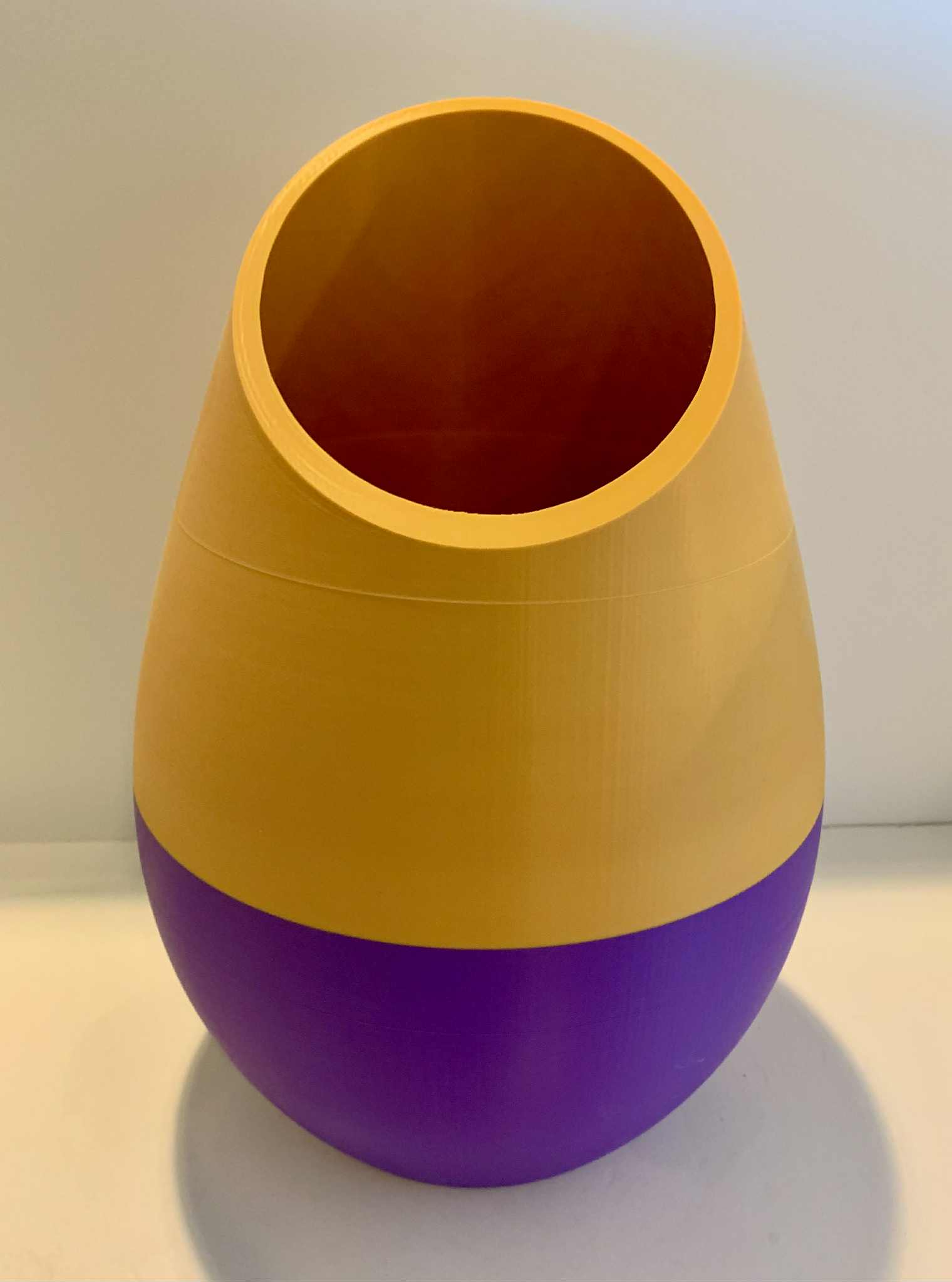 Vase Purple and Gold 3D Printed / Modern Purple and Gold 3D Printed Vase – 15” Tall (Misprint Discount)/ 3D Printed Vase for DRY Flowers