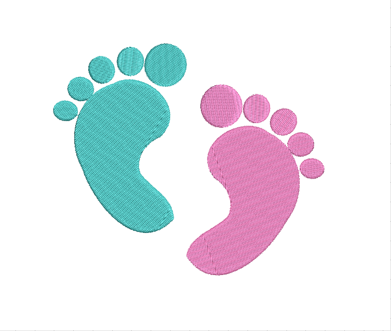 Baby Feet Embroidery File/ Instant Download Baby Feet Embroidery File/ Machine Embroidery Baby Feet Embroidery Design for Embroidery Machine  6 Sizes