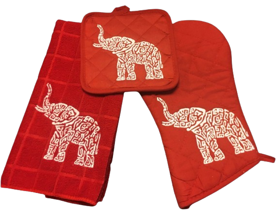 Elephant Kitchen Set/Personalized Kitchen Set/ Personalized Gift Sets/ Personalized Home Decor/ Oven Mitts and Towel Sets/ Kitchen Towel Set