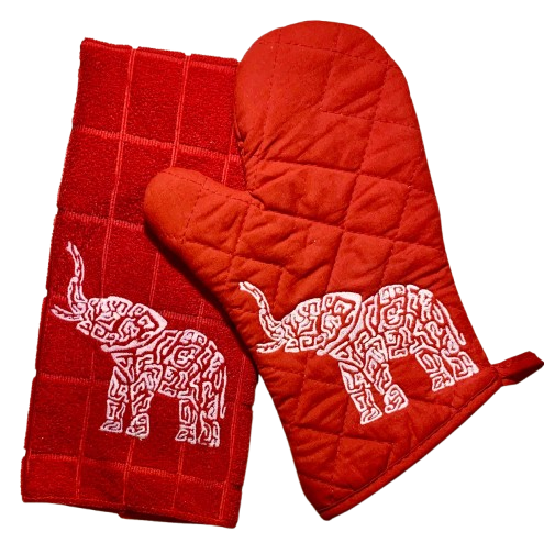 Elephant Kitchen Set/Personalized Kitchen Set/ Personalized Gift Sets/ Personalized Home Decor/ Oven Mitts and Towel Sets/ Kitchen Towel Set