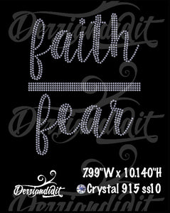 Faith Over Fear Rhinestone Design/ Christian Rhinestone Template/Faith Over Fear Template/ Instant Download/ SVG Design/ Rhinestone Template