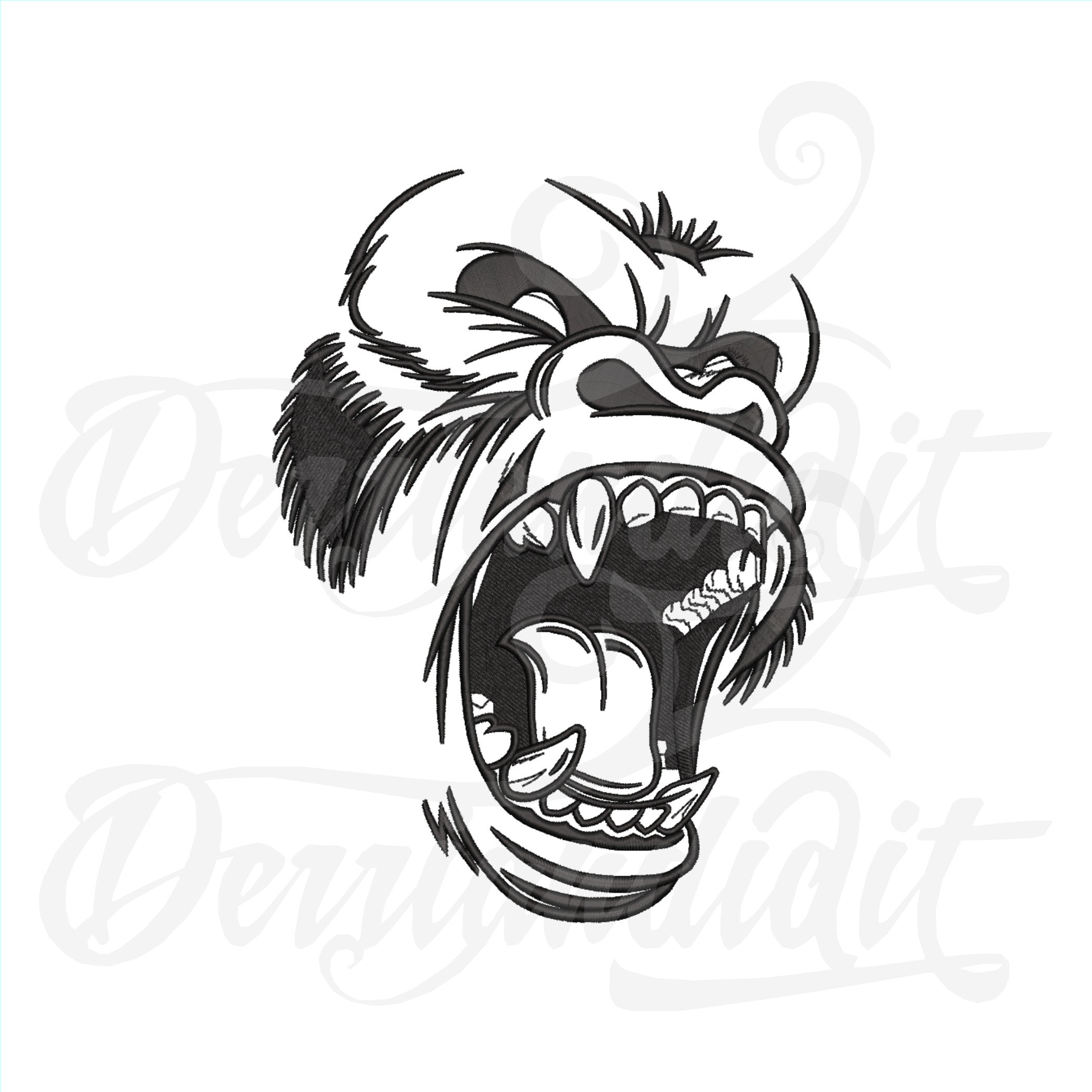 Gorilla Embroidery File/ Instant Download Gorilla Embroidery File/ Machine Embroidery Gorilla Embroidery Design for Embroidery Machine 10 Sizes