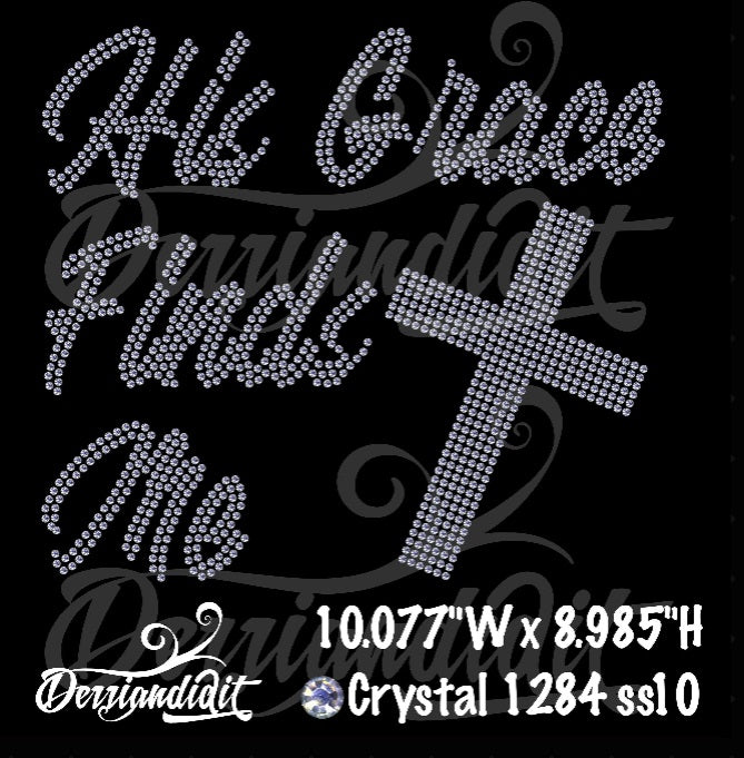 His Grace Finds Me Rhinestone Design/ Christian Rhinestone Template Download/ Instant Download/ SVG Design/ Rhinestone Template