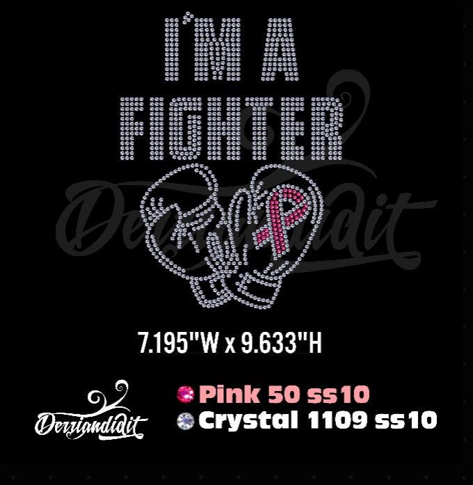 Cancer Rhinestone Design/ I'm a Fighter/Instant Download/ SVG Design/ Rhinestone Template