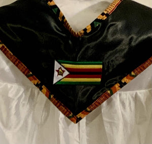 Graduation Stole with Kente Cloth Fabric/ College Graduation Stole/ Personalized Stole/ Memory Stole/ Free Shipping