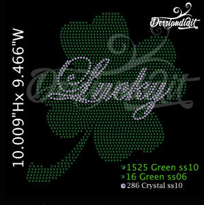 Lucky Rhinestone Design/St. Patricks Day Rhinestone Design/ Rhinestone Template/Shamrock Rhinestone Design/ Instant Download/ SVG Design