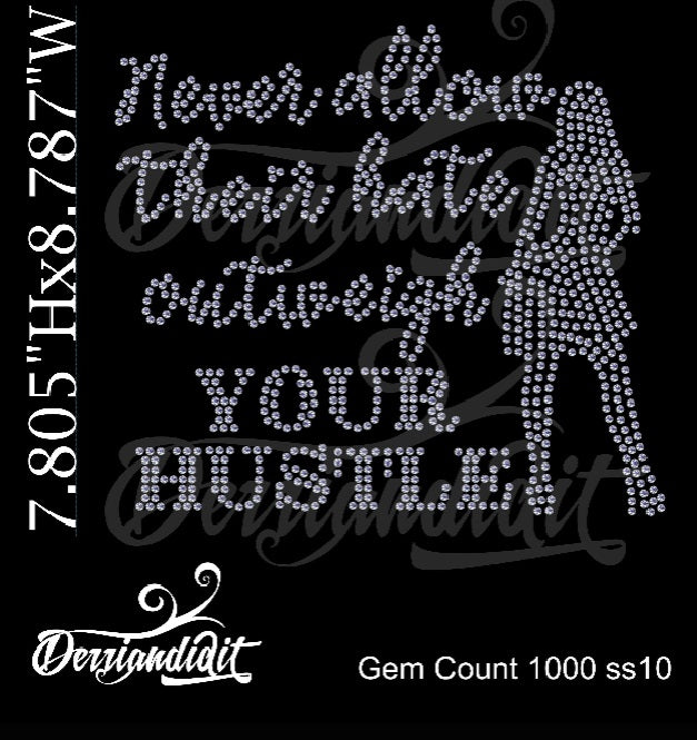 Never Allow Their Hate Outweigh YOUR HUSTLE Rhinestone Design/ Instant Download/ SVG Design/ Rhinestone Template