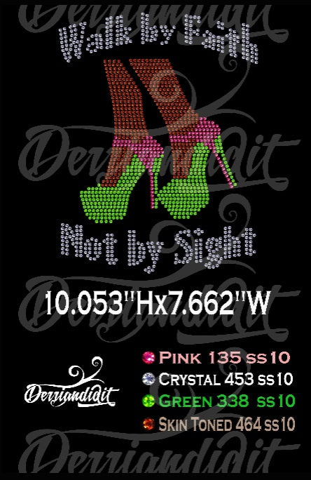 Walk by Faith Not by Sight Rhinestone Design/ Christian Instant Download Rhinestone Design/Walk by Faith Not by Sight  Rhinestone Template