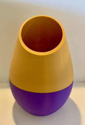 Vase Purple and Gold 3D Printed / Modern Purple and Gold 3D Printed Vase – 15” Tall (Misprint Discount)/ 3D Printed Vase for DRY Flowers