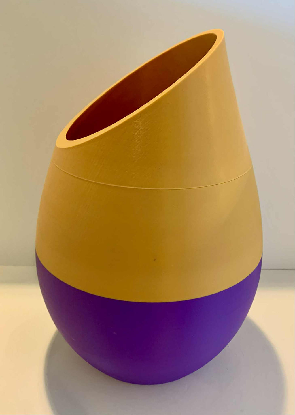 Vase Purple and Gold 3D Printed / Modern Purple and Gold 3D Printed Vase – 15” Tall (Misprint Discount)/ 3D Printed Vase for DRY Flowers