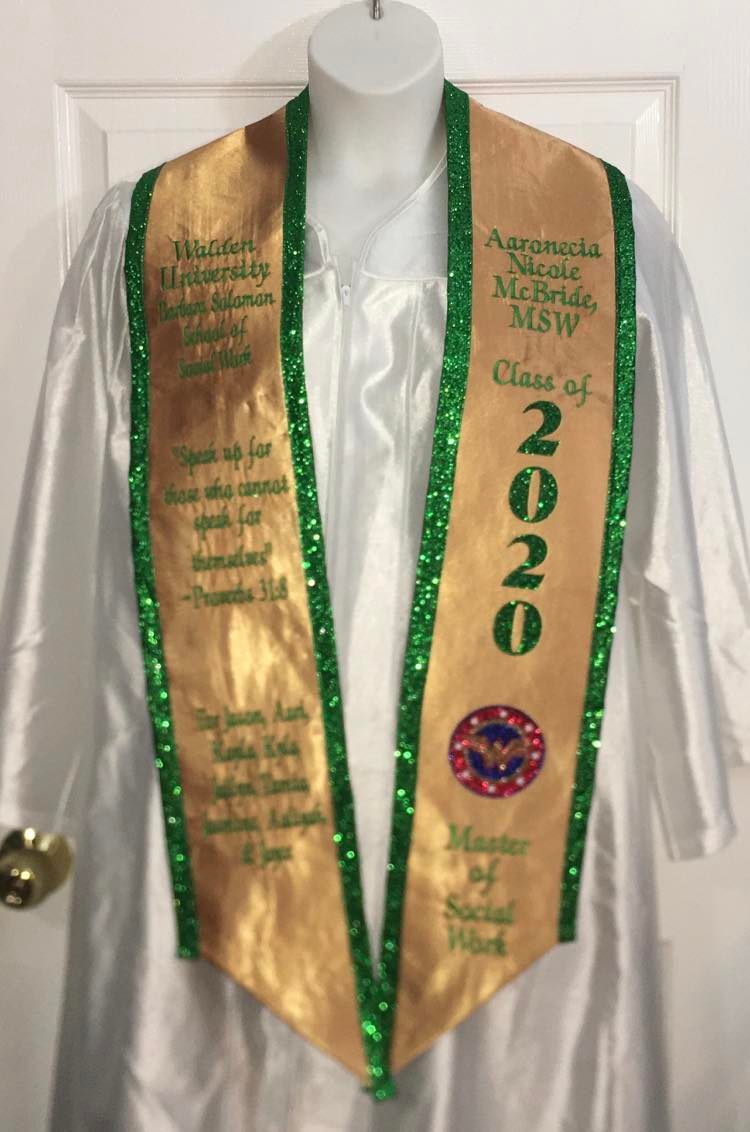 Graduation Stole Glitter Trim - College Graduation Stole-Derrian Didit ...