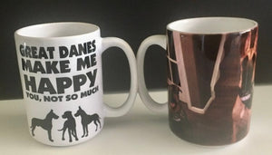 Great Dane Mug/ Great Danes Make Me Happy Coffee Mug/ Custom Coffee Mug