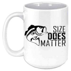 Size Does Matter Coffee Mug/Fishing Mug/ Personalized Coffee Mug/Vacation Coffee Mug/Pick Your Theme/ Custom Picture Coffee Mug