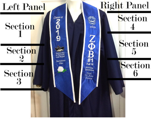 Graduation Stole Glitter Trim/ College Graduation Stole/ Personalized Stole/ Memory Stole/ Free Shipping